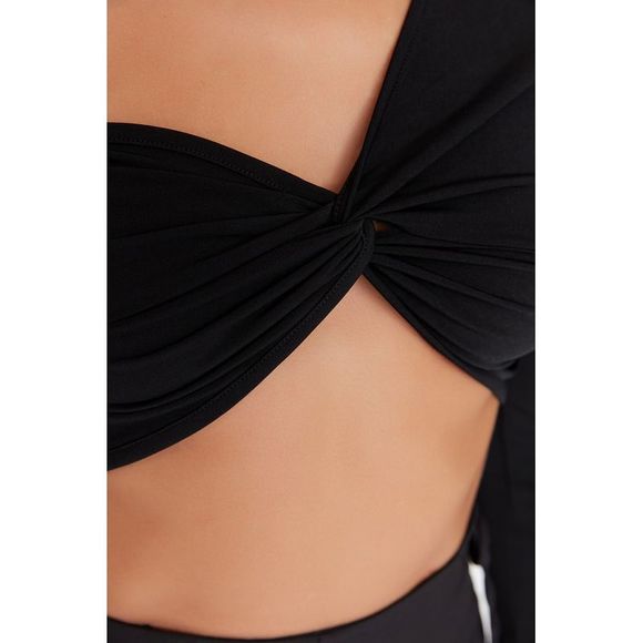 NWT Trendyol Fitted Asymmetrical Collar Knit Bustier - Picture 3 of 11